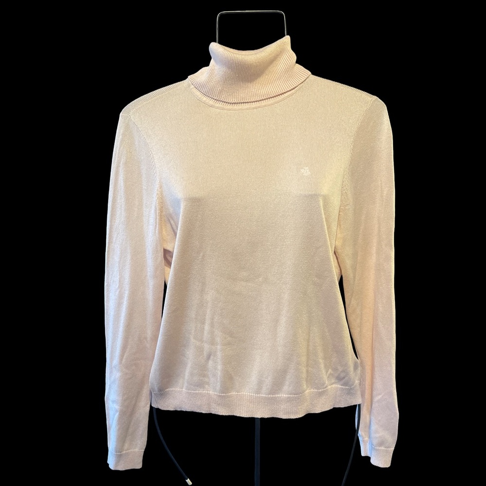 Lauren Ralph Lauren Blush Pink Silk Cashmere Turtleneck